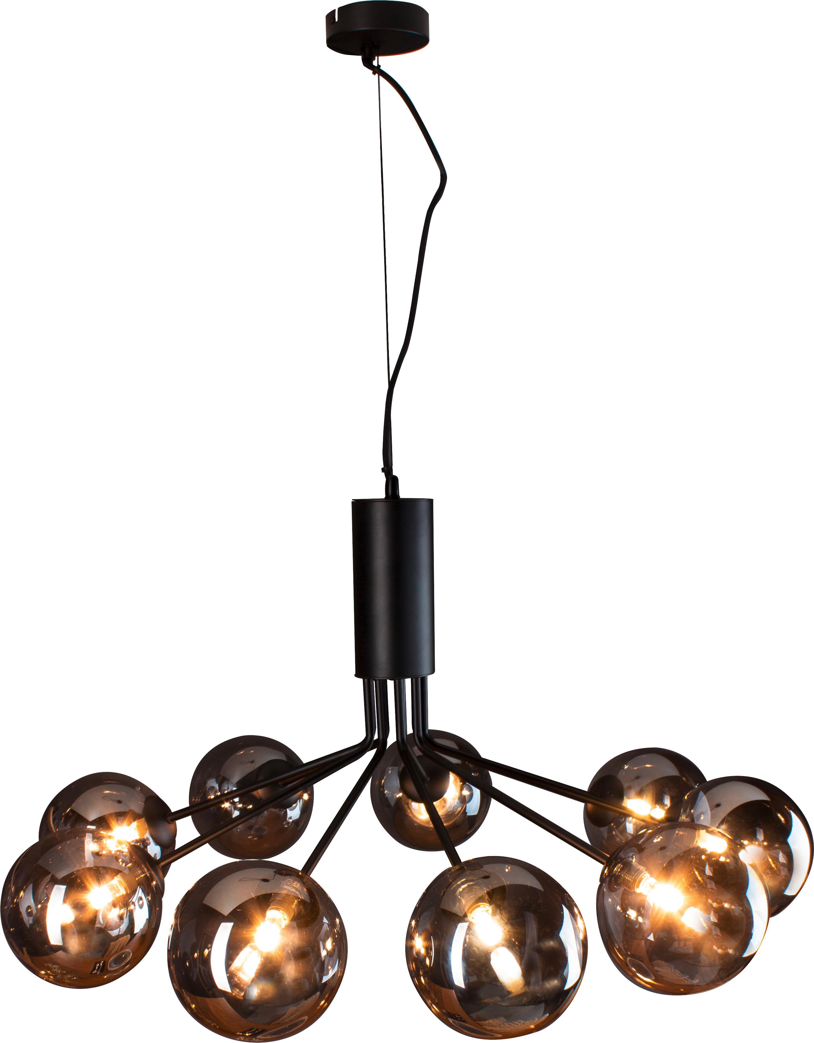 Hängeleuchte 9120-S9 Nero - Schwarz, Design, Glas/Metall (83,4/44,4cm)