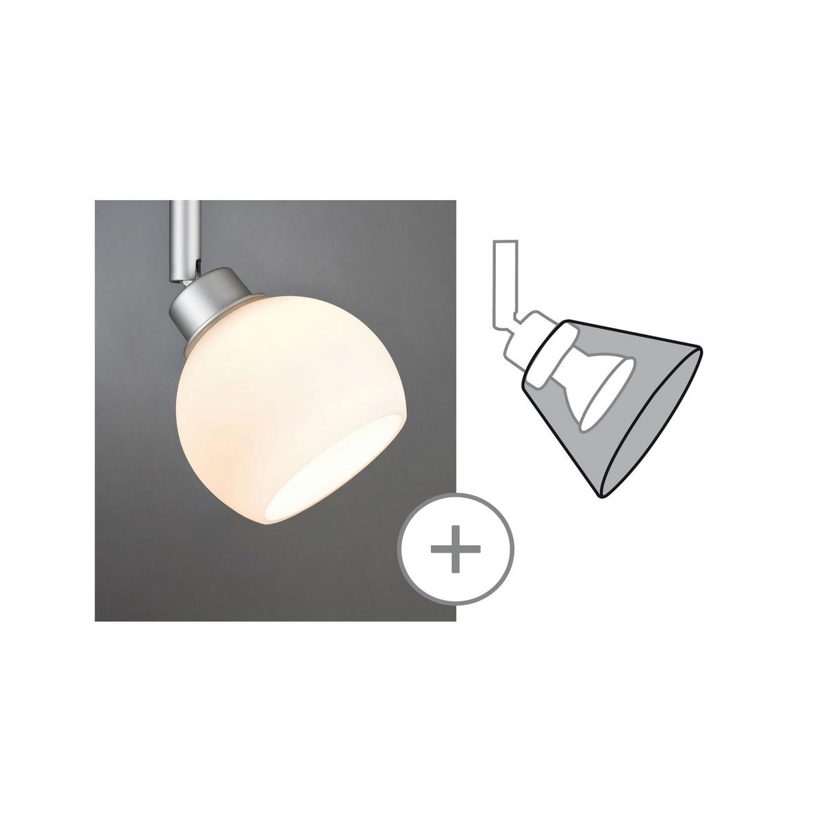 Schienensystem Urail Leuchtenschirm 60055 Weiß - Weiß, Design, Glas (9/7cm) - Paulmann