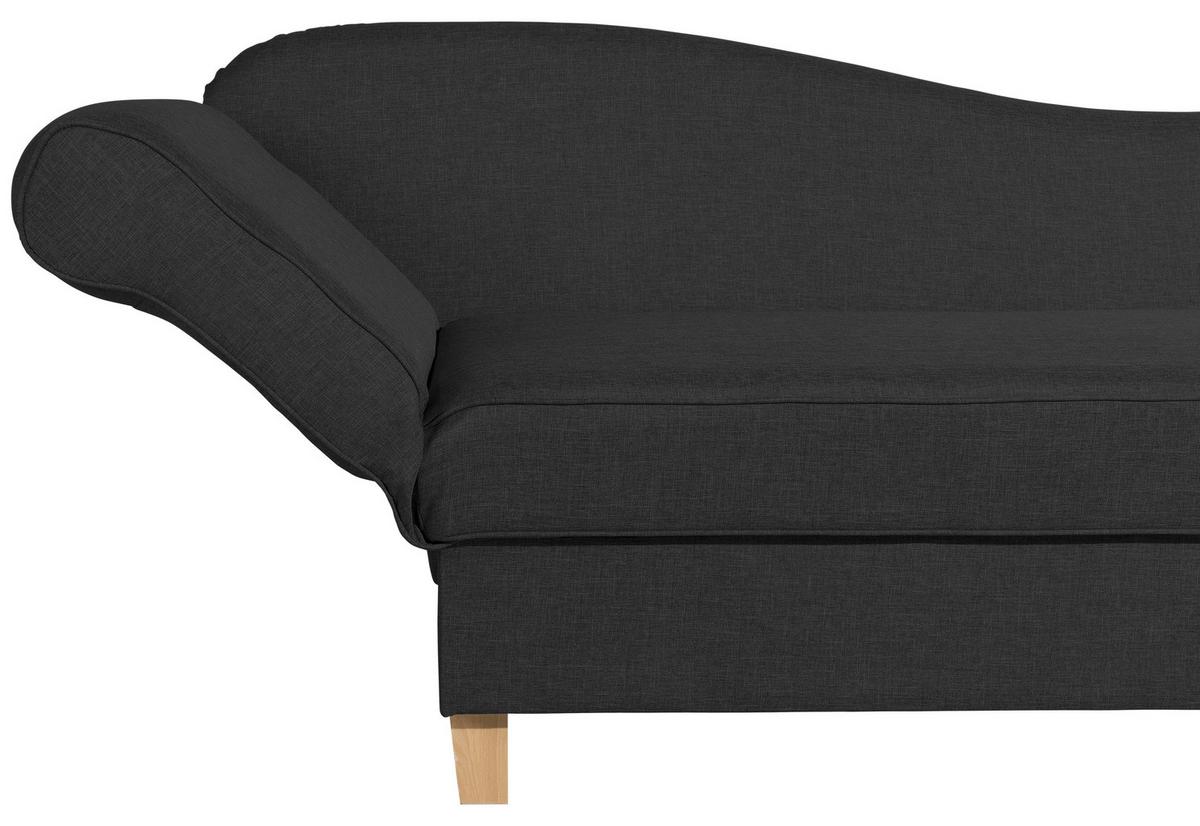 Recamiere Selma Schwarz Links Mit Bettkasten+schlaffunktion - Buchefarben/Schwarz, Design, Textil (190/88/82cm) - Max Winzer