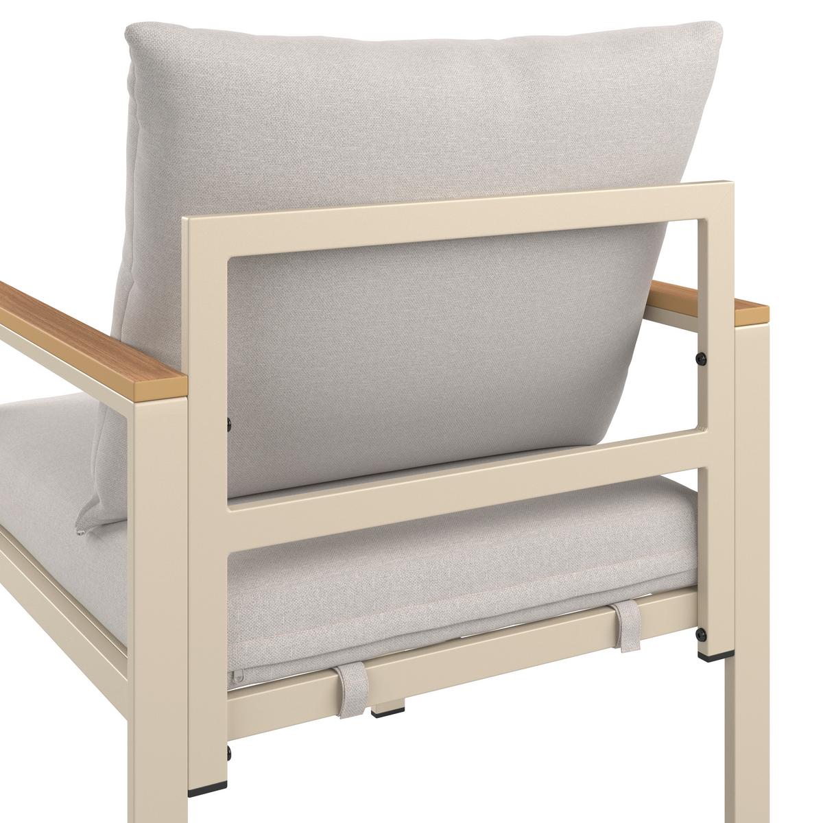 Loungegarnitur München - Beige/Hellgrau, MODERN, Glas/Textil (65/70/108cm) - Beldano