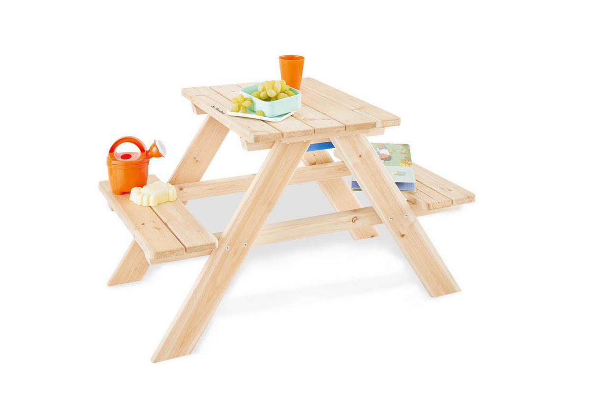 Kindersitzgruppe natur - Naturfarben, Basics, Holz (51/51/79cm) - Pinolino