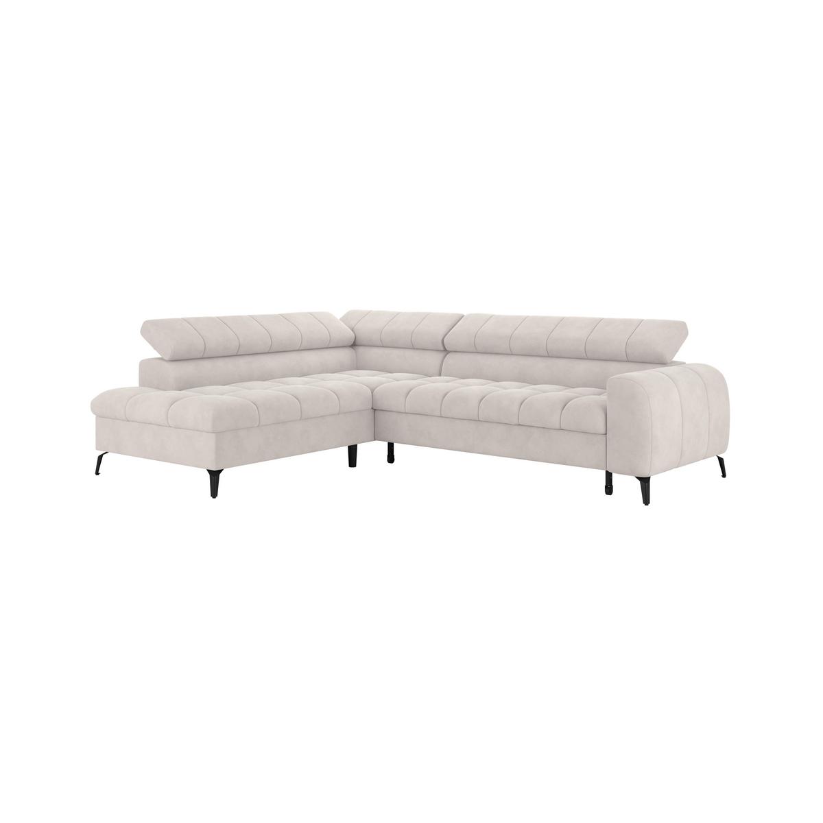 Ecksofa Volf Links New Weiß, S: 203x261 cm - Schwarz/Weiß, Trend, Kunststoff/Textil (203/261cm)