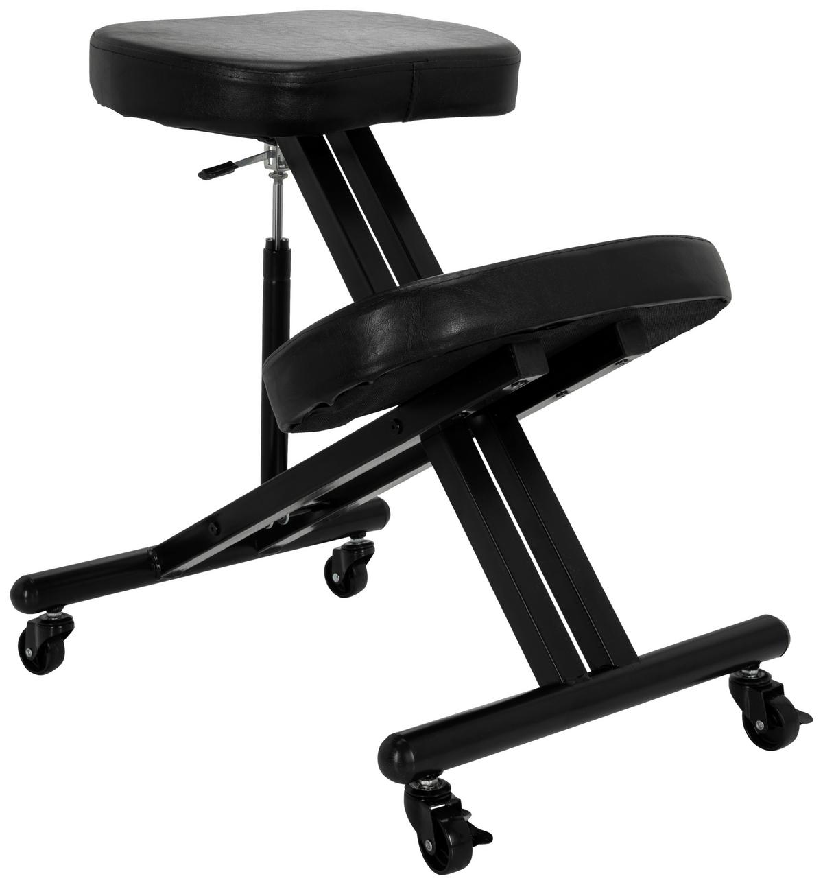 Kniestuhl Orthoni - Schwarz, Basics, Kunststoff/Metall (46/54-65/63cm) - MID.YOU