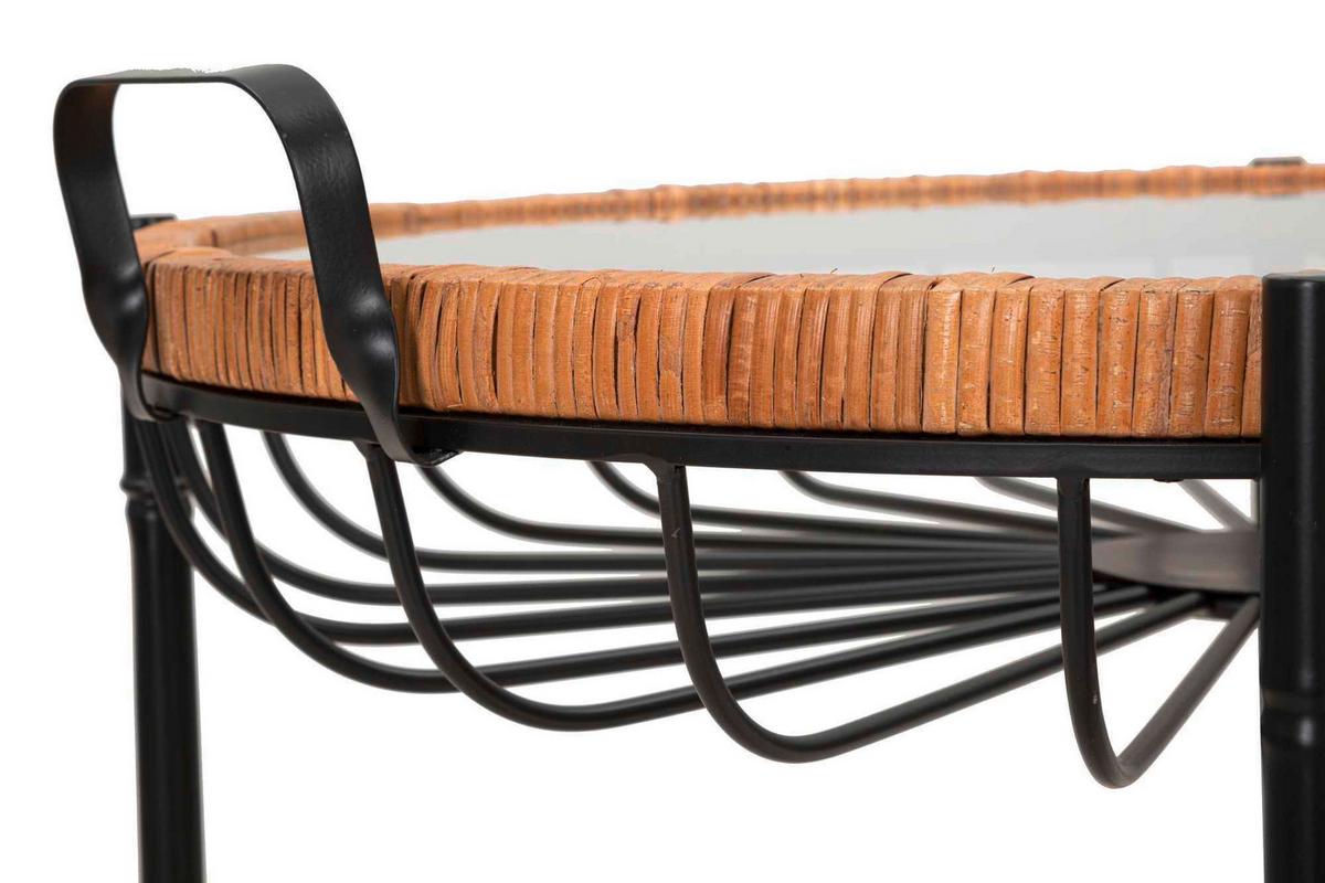 Couchtisch Cebu With Glass Schwarz, Naturfarben B: 70,5cm - Schwarz/Naturfarben, Basics, Glas/Holz (70,5/57/65cm)