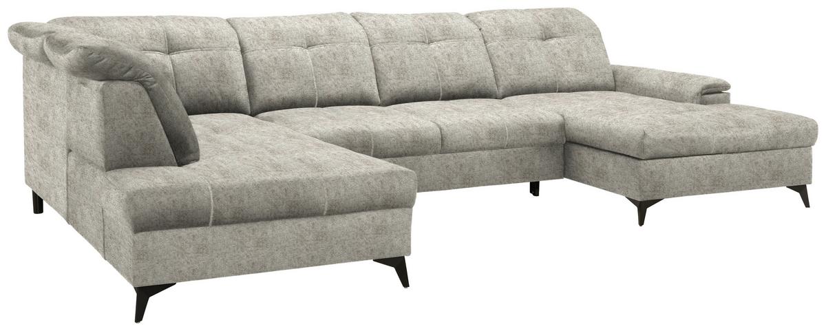 Rohová sedačka U SIERRA, levá, šedohnědá INFINITY - černá/šedohnědá, Moderní, kov/textil (230/364/181cm) - Mömax