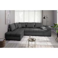 Eckschlafsofa Alvito Anthrazit S: 202x298 Cm - Anthrazit/Schwarz, MODERN, Textil (202/298cm) - MID.YOU