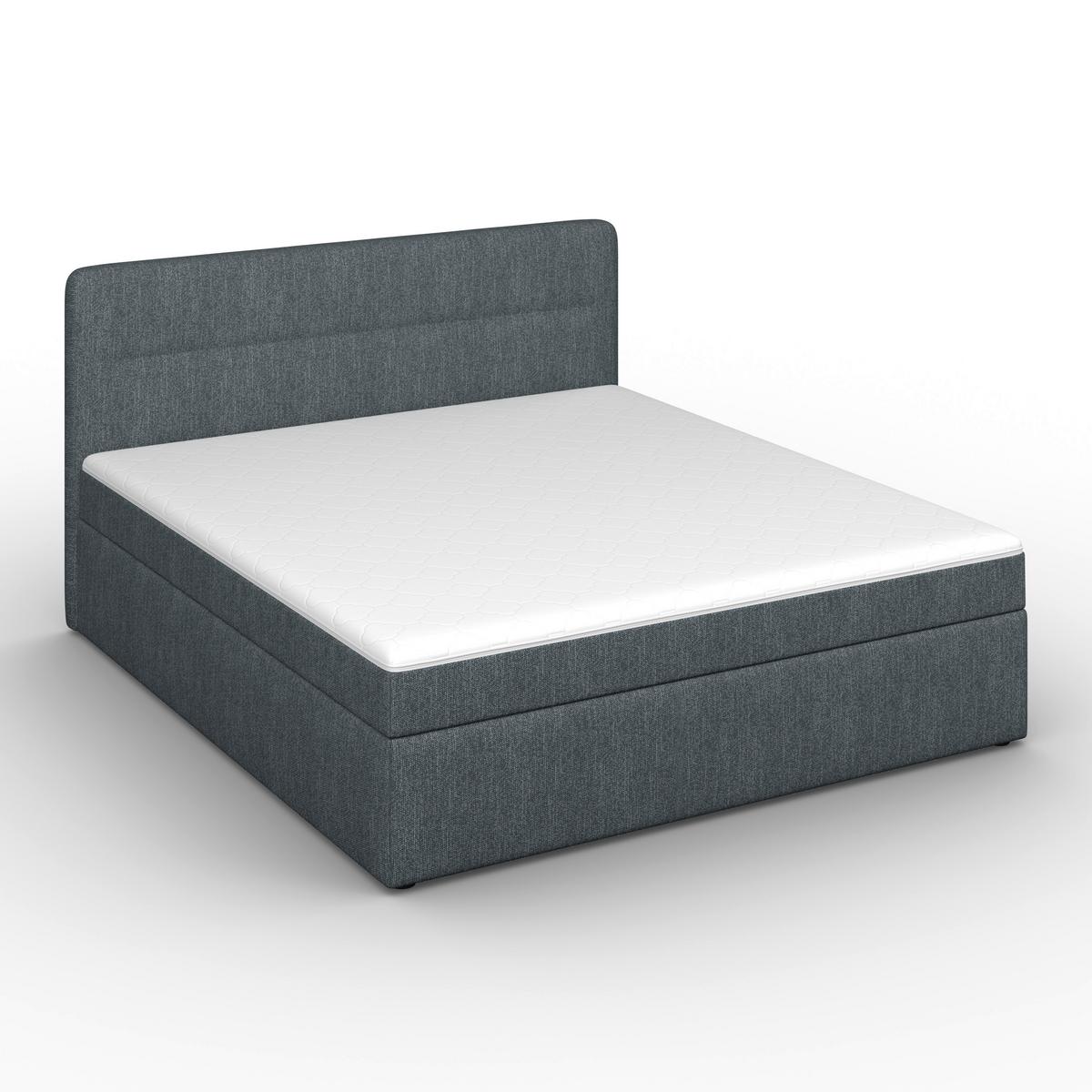 Boxspringová posteľ MARCO 180x200, sivomodrá - čierna/sivomodrá, Modern, drevo/textil (180/200cm) - Bessagi Home