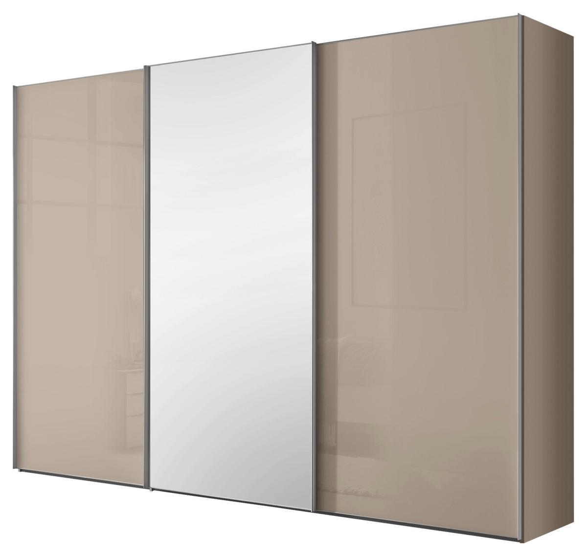 Šatní skříň LUMOS, šířka 298 cm - pískové barvy/barvy hliníku, Konvenční, kov/kompozitní dřevo (298/222/68cm) - Based