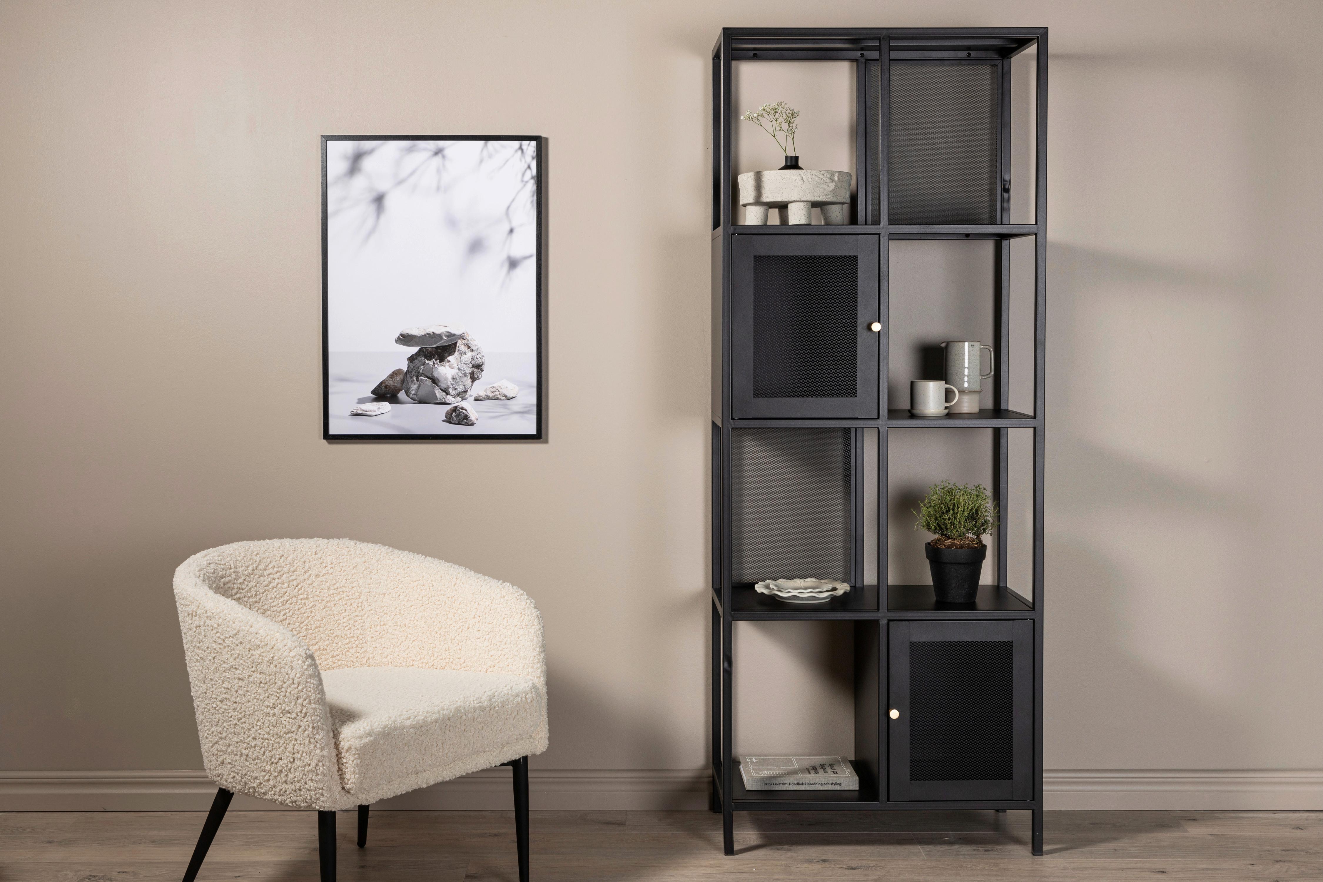 Regal Nett - Schwarz, Design, Metall (70/180/35cm) - Livetastic