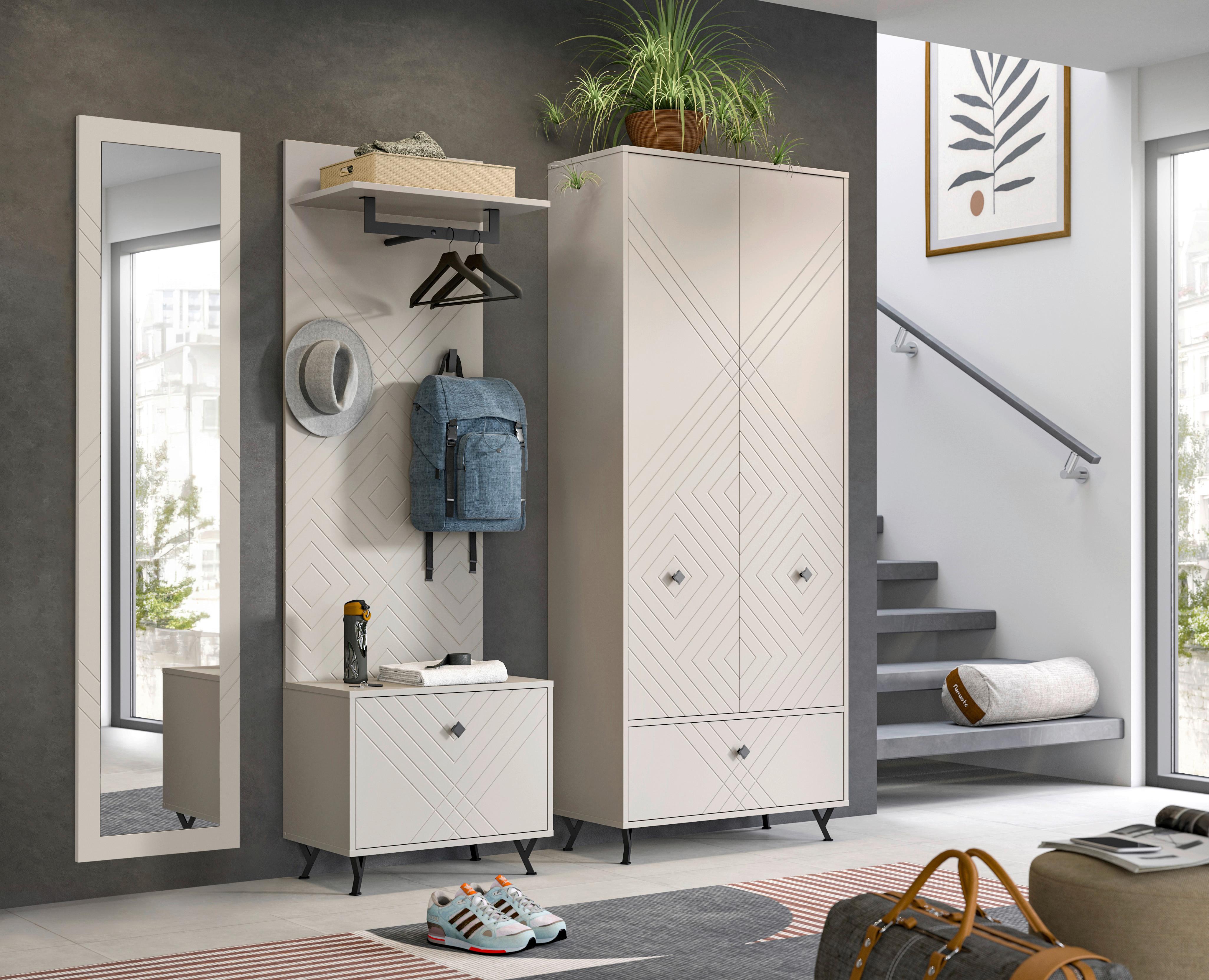 ŠATNA NOTES - Design, kompozitní dřevo (215/190/35cm) - MID.YOU