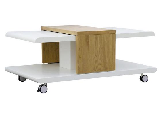 Couchtisch Holz mit Rollen Joliet, Weiß/Braun - Braun/Weiß, Basics, Holzwerkstoff/Kunststoff (110/45/66cm) - Livetastic Couchtisch Holz mit Rollen Joliet, Weiß/Braun - Braun/Weiß, Basics, Holzwerkstoff/Kunststoff (110/45/66cm) - Livetastic