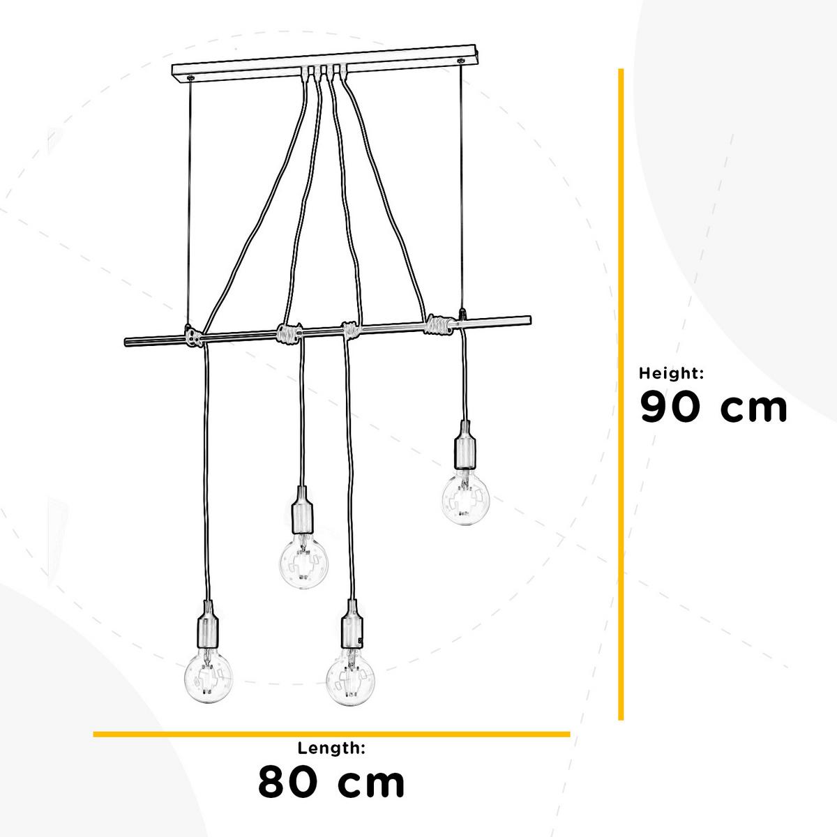Hängeleuchte Weiß L: 80 cm 22w - Weiß, Basics, Metall (80/10/90cm)