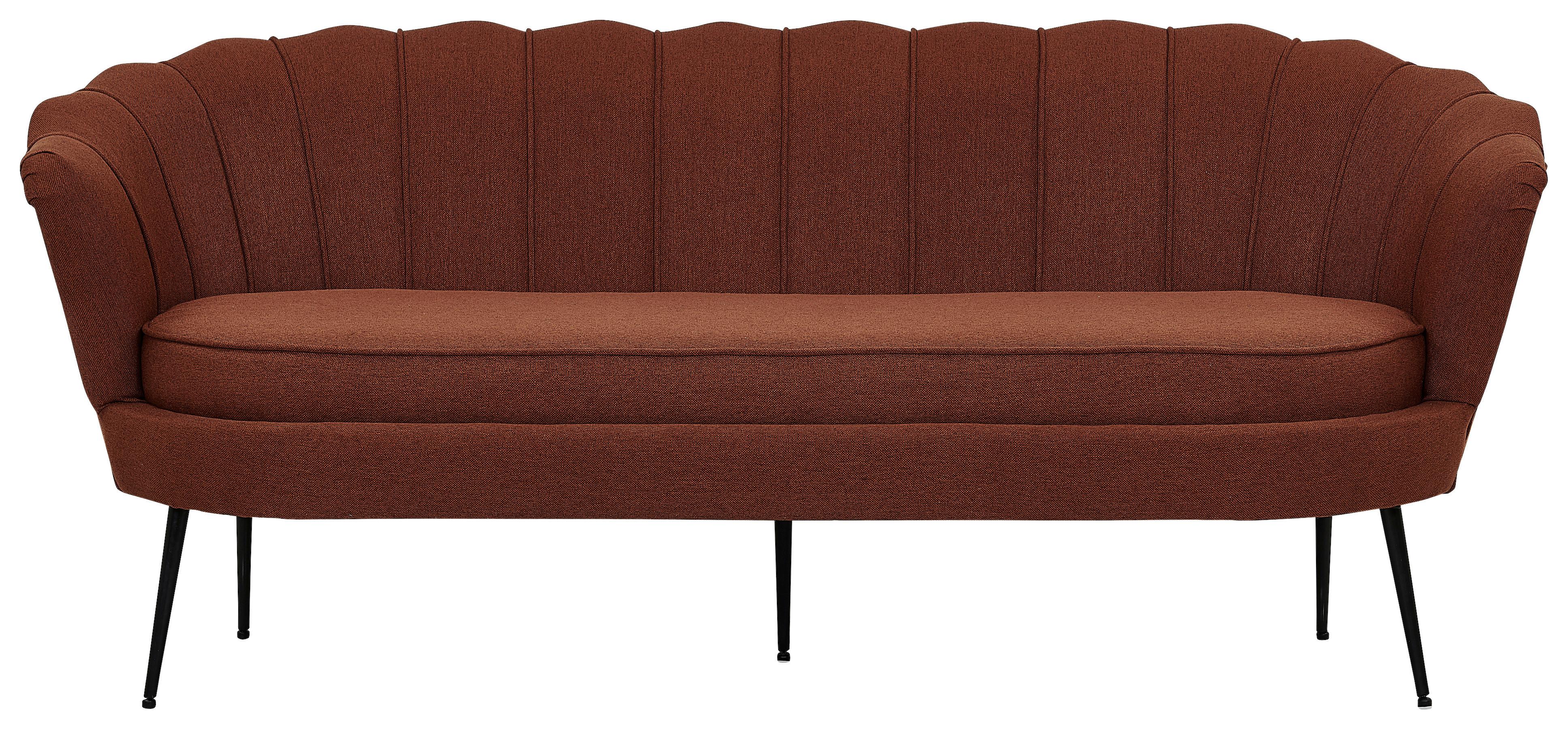 2-sitzer-sofa Calais - Rostfarben/Schwarz, Design, Textil/Metall (180/78.5/78cm) - Livetastic