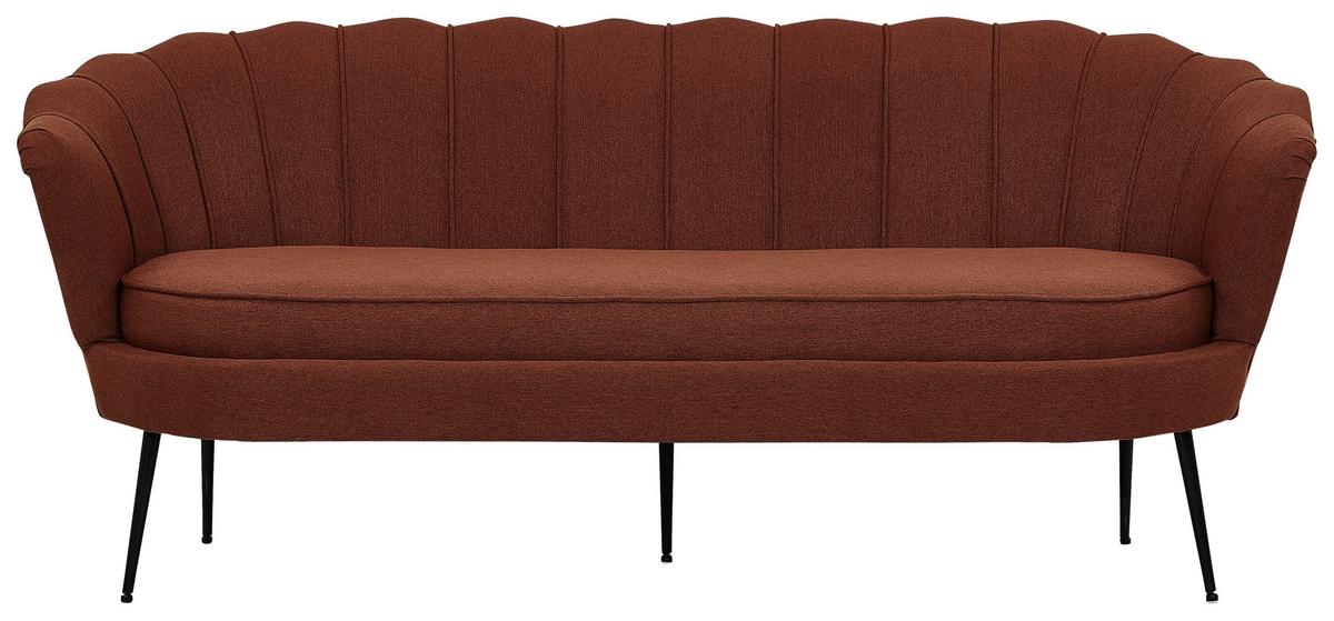 2-Sitzer-Sofa Calais - Rostfarben/Schwarz, Design, Textil/Metall (180/78.5/78cm) - Livetastic