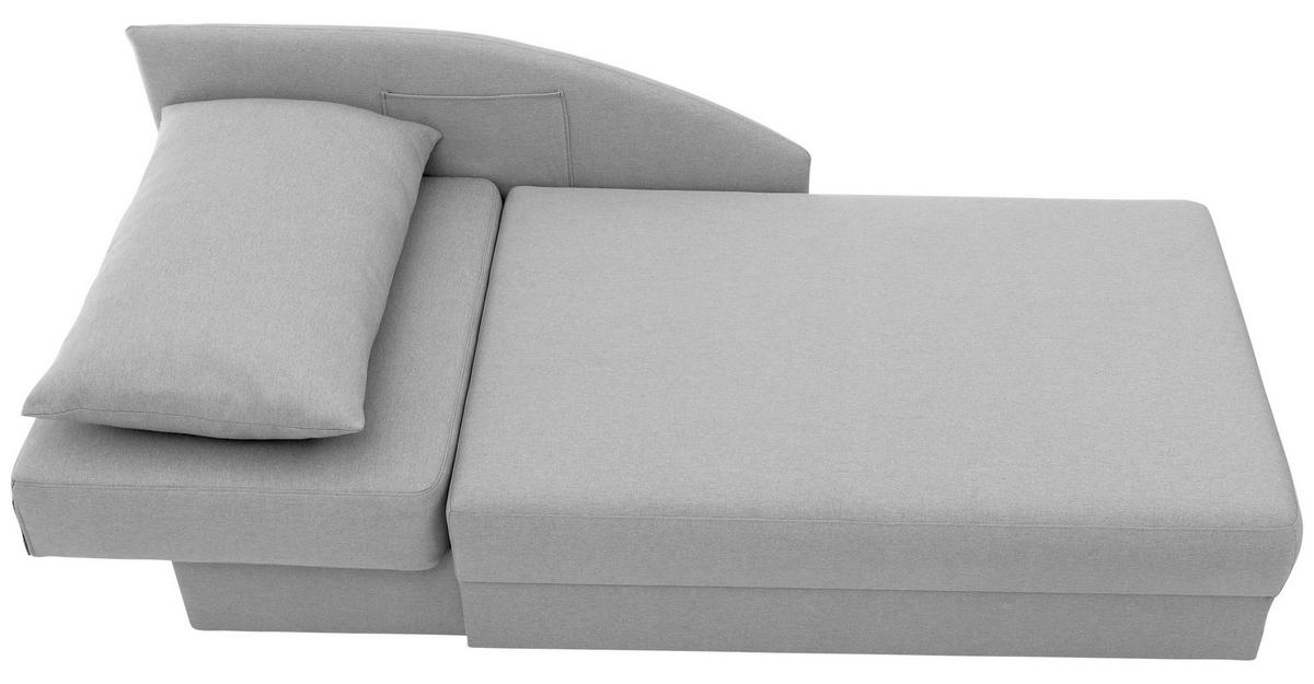 Recamiere Tobi L: 154cm Rechts Hellgrau Mit Bettkasten - Hellgrau, Design, Textil (154/86/93cm) - Max Winzer