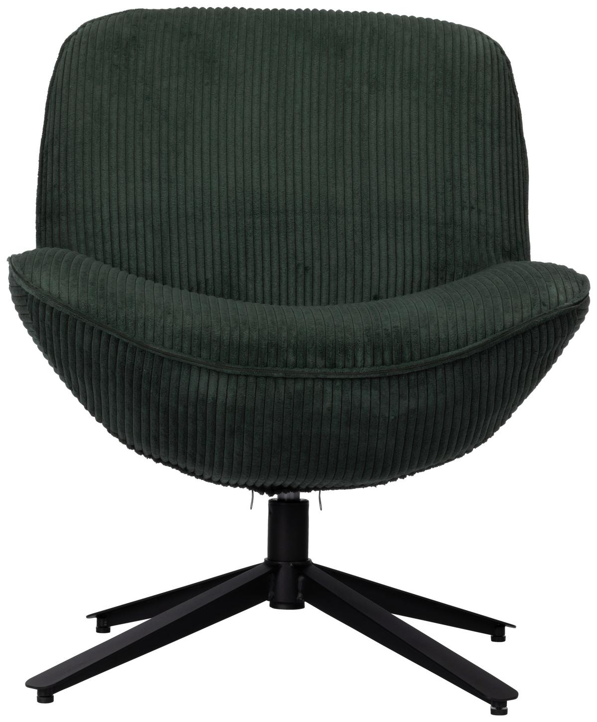 Relaxsessel Maro Grün B: 66 cm - Schwarz/Grün, Basics, Textil/Metall (66/76/75cm) - Livetastic