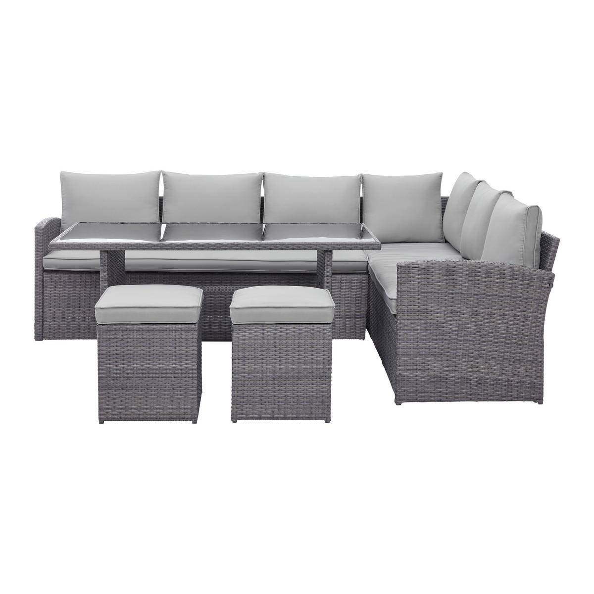 TERASOVÁ SEDACÍ SOUPRAVA Marrakesch 2, 240/181cm - šedá/černá, Moderní, kov/textil (240/70/181cm) - Modern Living