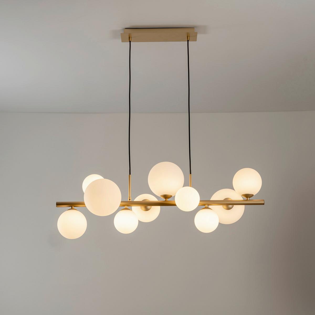 PENDELLEUCHTE Paloma Goldfarben L: 56 cm - Goldfarben, Design, Glas/Metall (86/33/150cm)