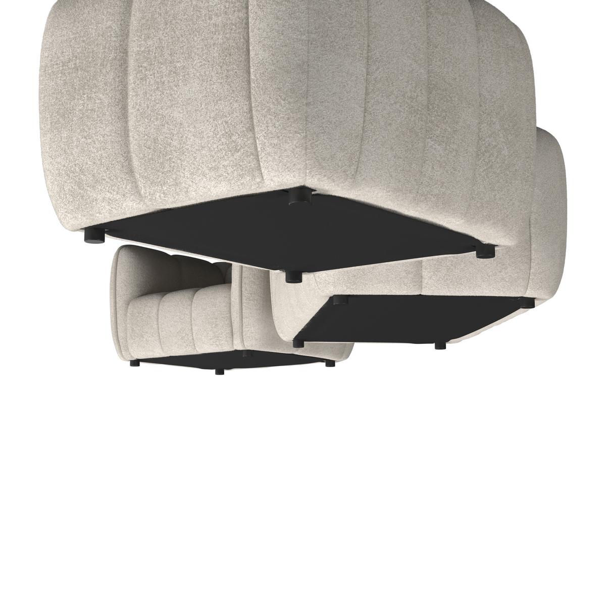 Sedacia zostava SANDRA, 3-dielna, krémová ženilka - čierna/krémová, Modern, drevo/textil - Bessagi Home