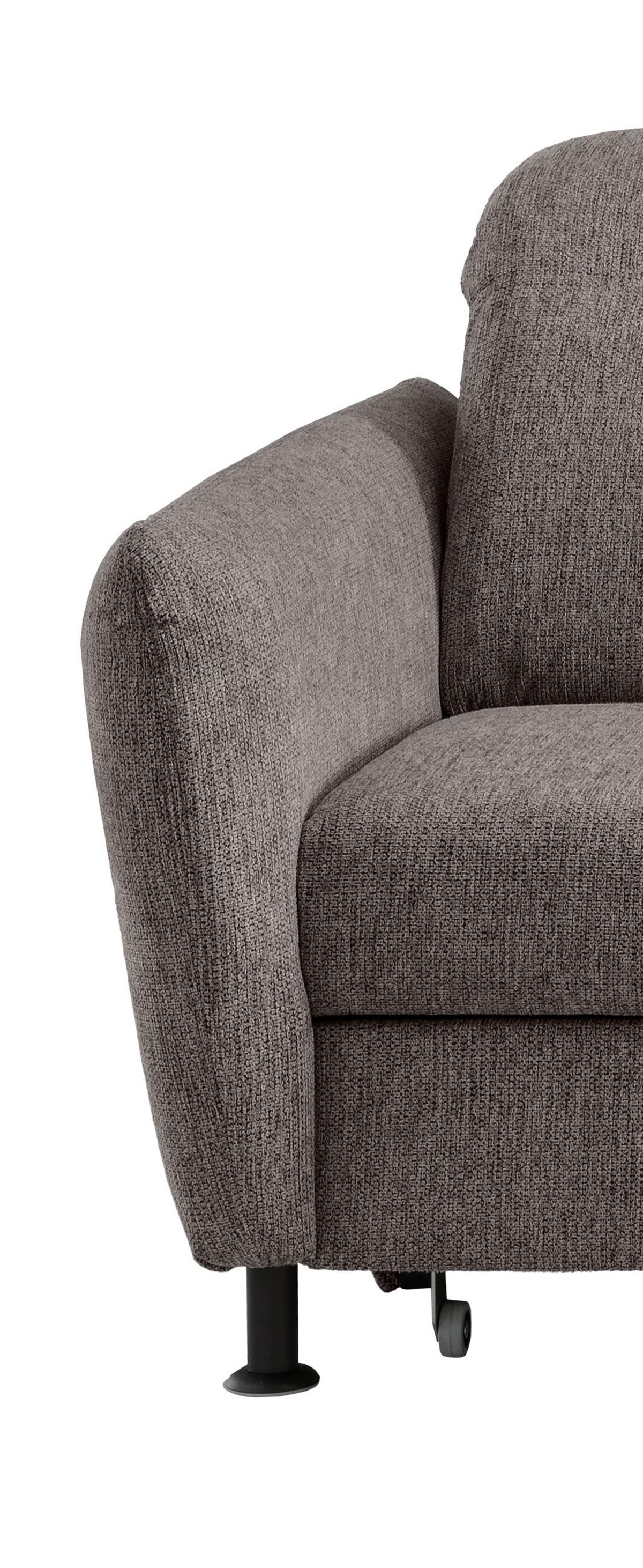 Ecksofa Minori Chenille Graubraun, S: 267x184 Cm - Graubraun/Schwarz, MODERN, Textil (267/184cm) - Livetastic