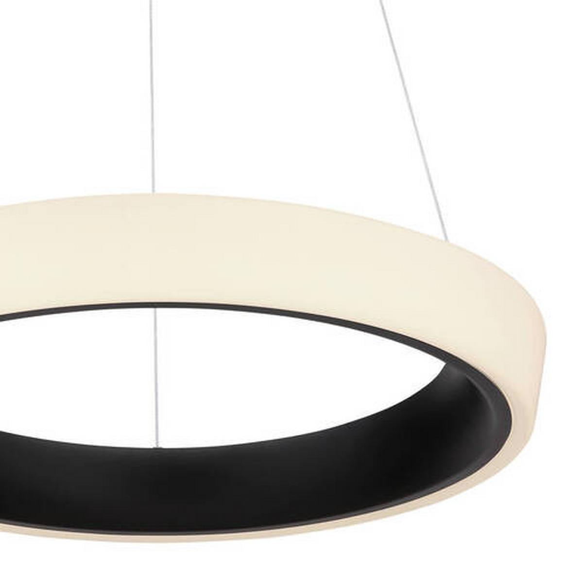 Led Függőlámpa Tabano - fekete/opál, Design, műanyag/fém (49,5/120cm)