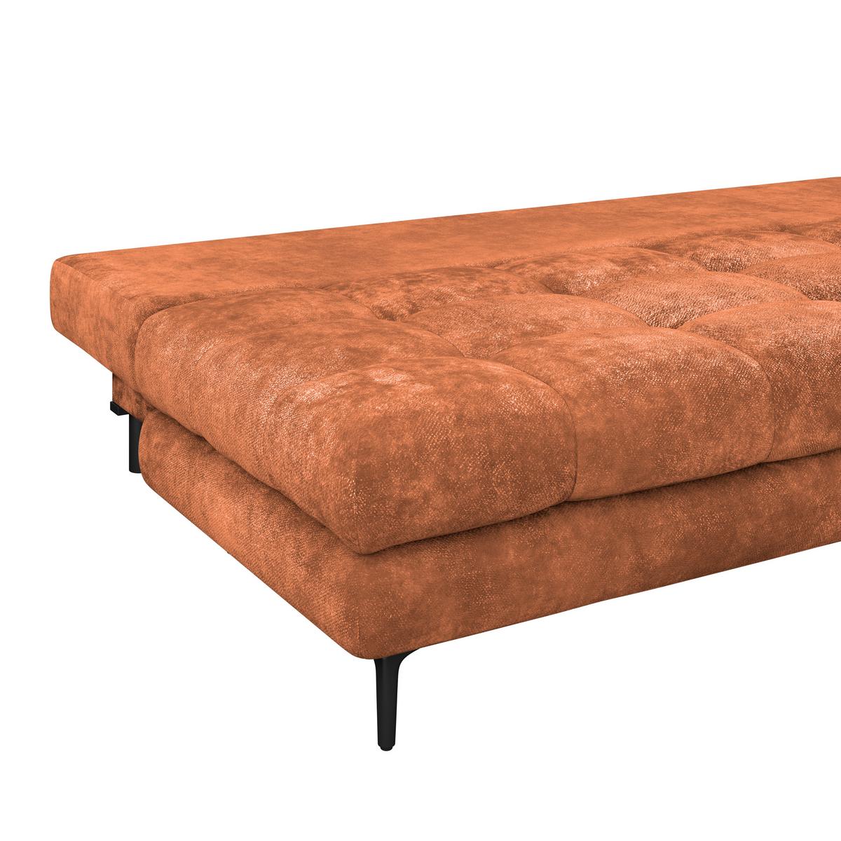 Schlafsofa Perla Terracotta B: 203 cm - Terracotta/Schwarz, KONVENTIONELL, Textil (203/94/96cm)