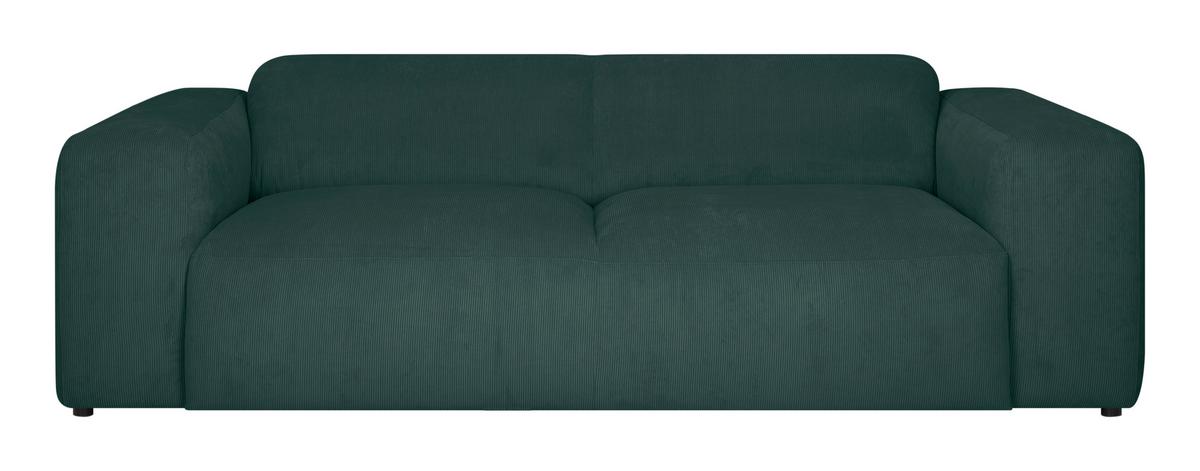 3-sitzer-sofa Hannah Grün B: 247 Cm - Schwarz/Grün, Design, Textil (247/75/104cm) - MID.YOU