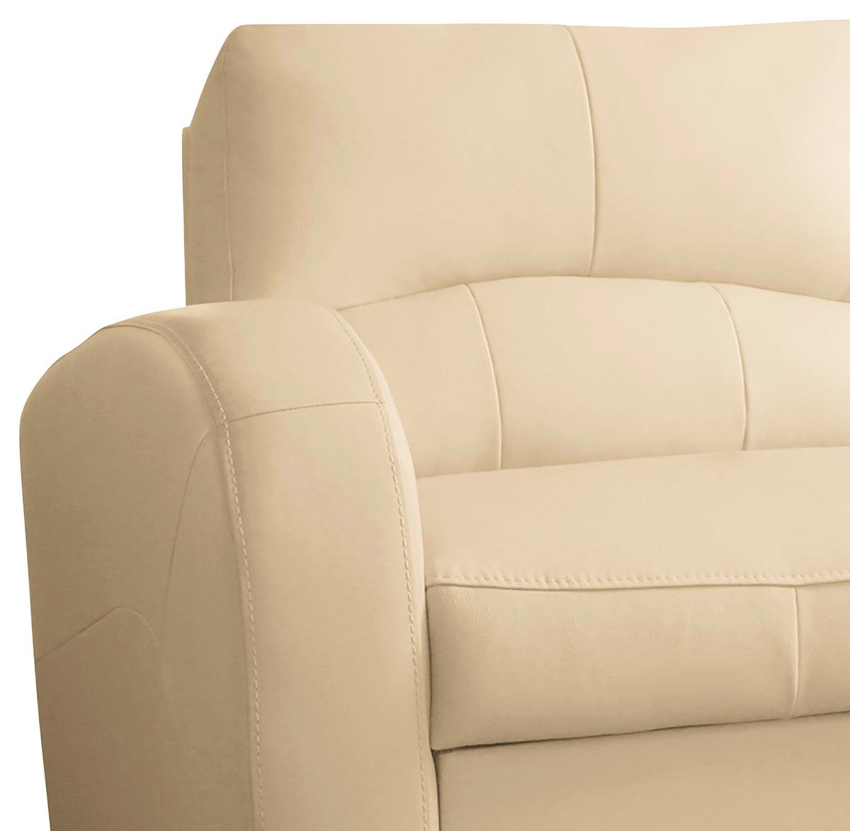 Ecksofa Tilo Beige S: 227 Cm - Beige/Schwarz, Design, Leder/Textil (227/168cm) - Livetastic