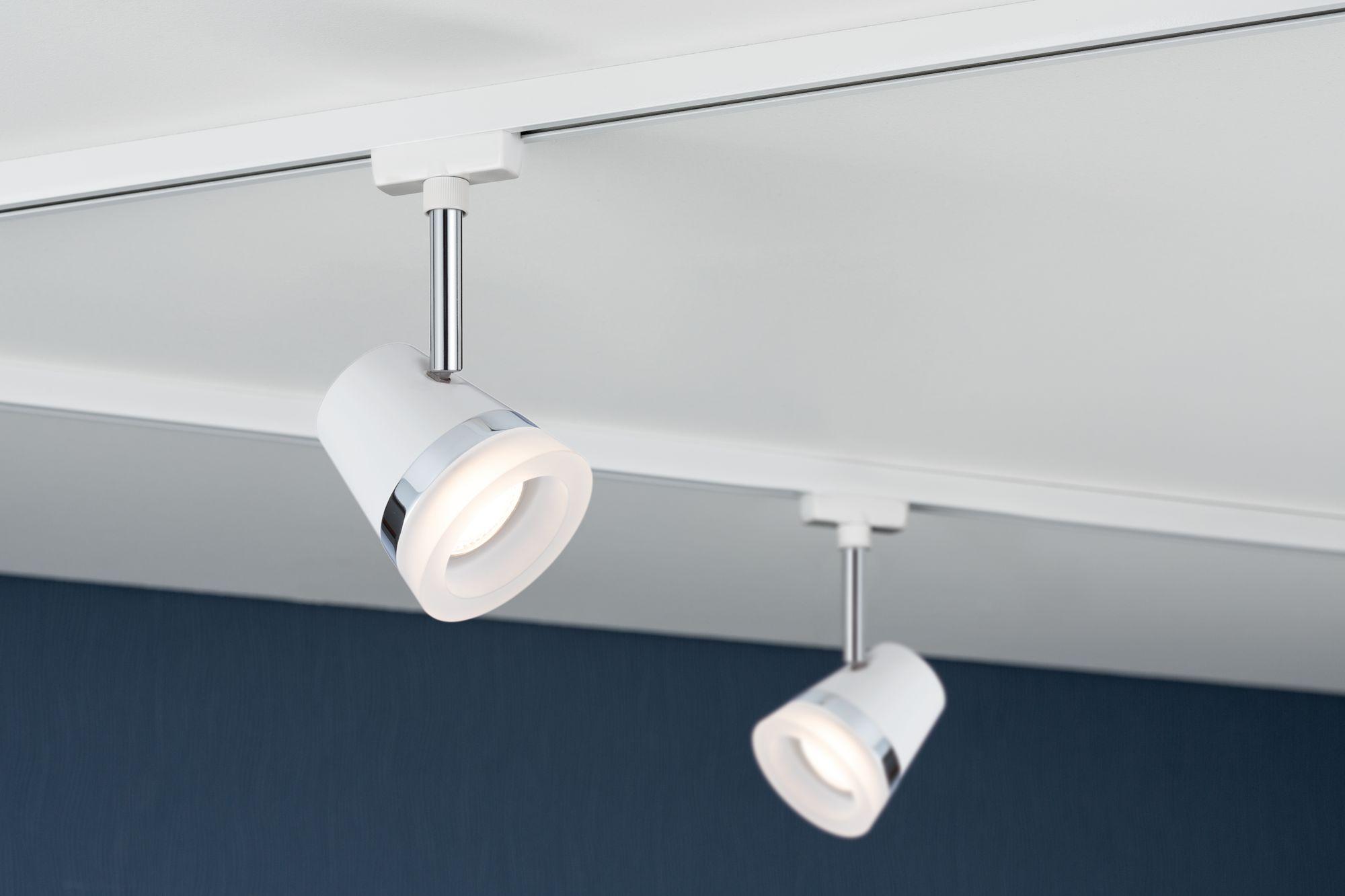 Schienensystem Urail Strahler 95362 Spotkopf Schwenkbar - Chromfarben/Weiß, Design, Metall (18/9cm) - Paulmann