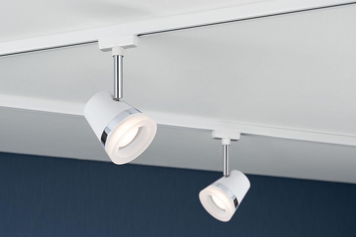Schienensystem Urail Strahler 95362 Spotkopf Schwenkbar - Chromfarben/Weiß, Design, Metall (18/9cm) - Paulmann