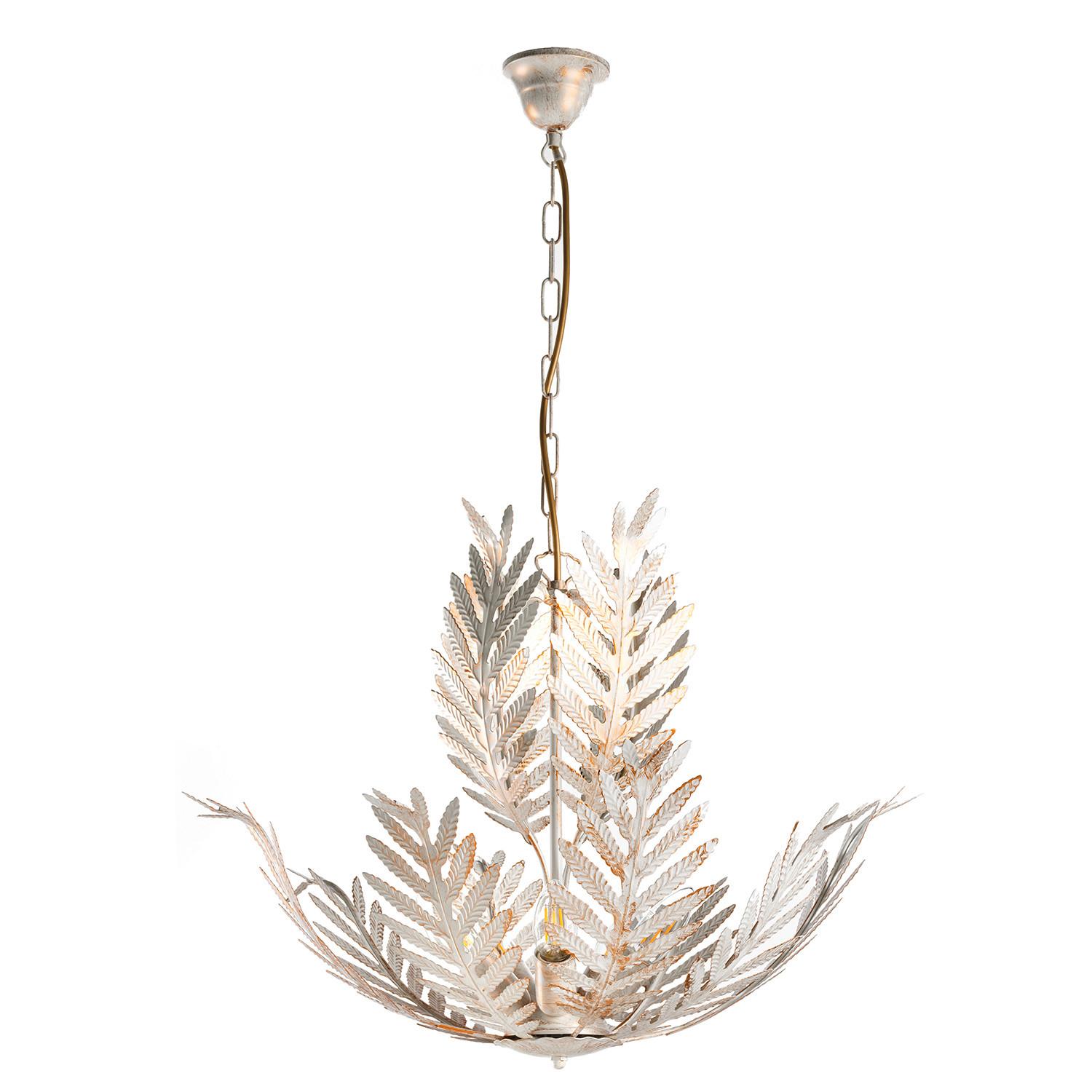 Hängeleuchte 4996/5a - Weiß, Natur, Metall (55/105cm)