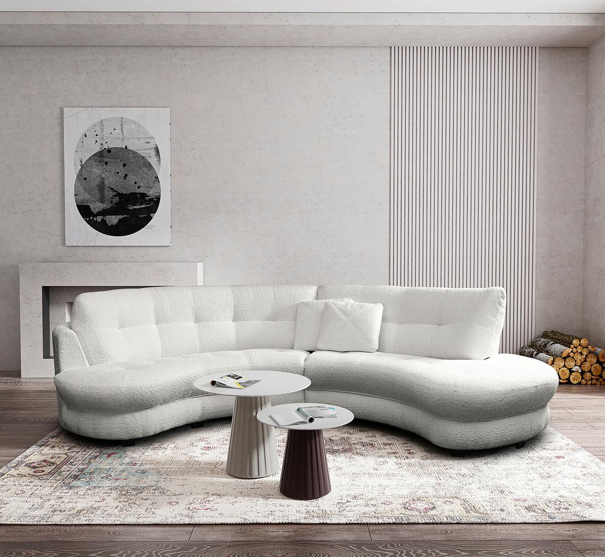 Ecksofa Bretania Hellgrau S: 300x113 cm - Hellgrau/Schwarz, Design, Textil (300/113cm) - Livetastic