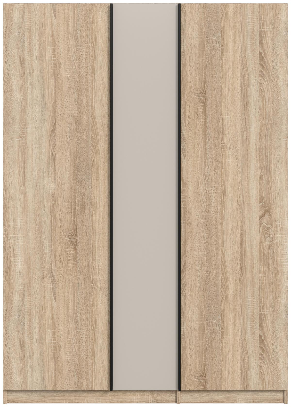 Drehtürenschrank Oakland Sonoma Eiche/Kashmir B: 130 cm - Kaschmir/Sonoma Eiche, MODERN, Holzwerkstoff (130/183/53cm) - MID.YOU