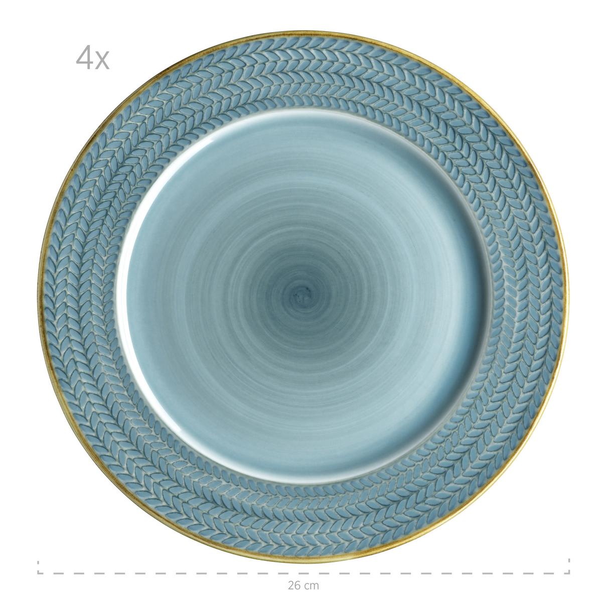 Kaffeeservice Prospero 4 Personen Geschirr Set - Blau, Basics, Keramik (24,5/24,5/22,5cm) - Mäser