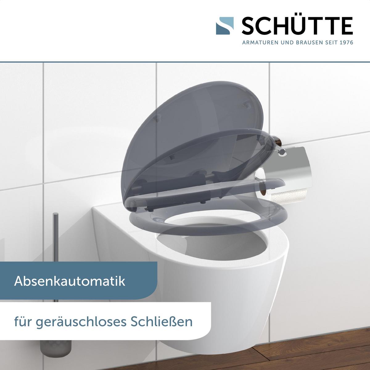 Wc-sitz Anthrazit Mit Absenkautomat B: 45 Cm - Anthrazit, Basics, Kunststoff (45/5,5/37,5cm) - Schütte