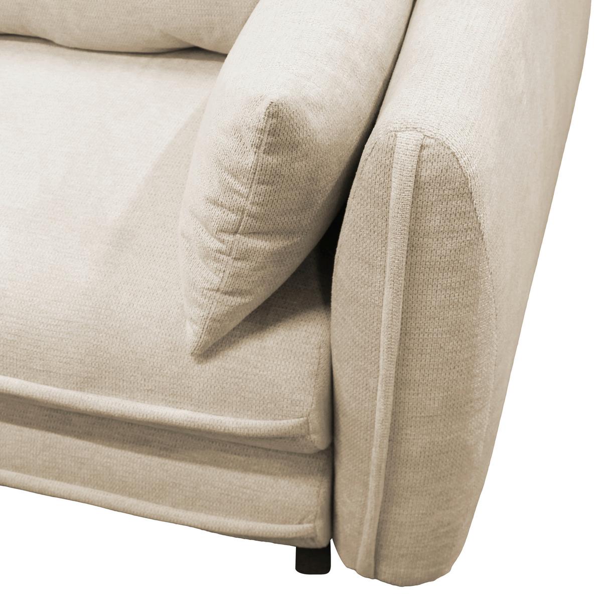 Ecksofa Vivaldi Beige S: 201x240 cm - Beige/Schwarz, Design, Textil (200/250cm) - MID.YOU