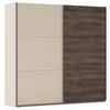 Schwebetürenschrank Sajo-Extra 218cm, Champagner - Eiche dunkel/Champagner, Trend, Holzwerkstoff (218/210/59cm)