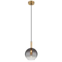 Hängeleuchte 16045h1 - Klar/Messingfarben, Design, Glas/Metall (18/120cm) - Globo