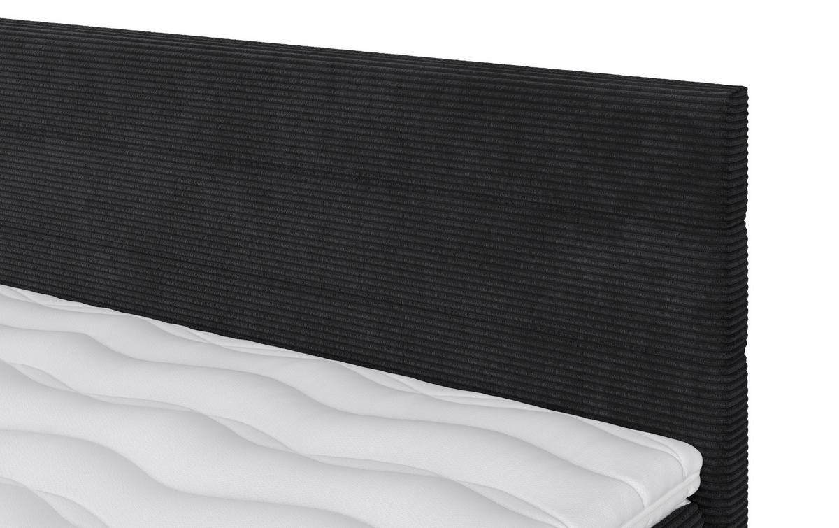Boxspringbett mit Topper 140x200 cm Mammut, Anthrazit - Anthrazit/Schwarz, KONVENTIONELL, Holz/Holzwerkstoff (140/200cm) - MID.YOU
