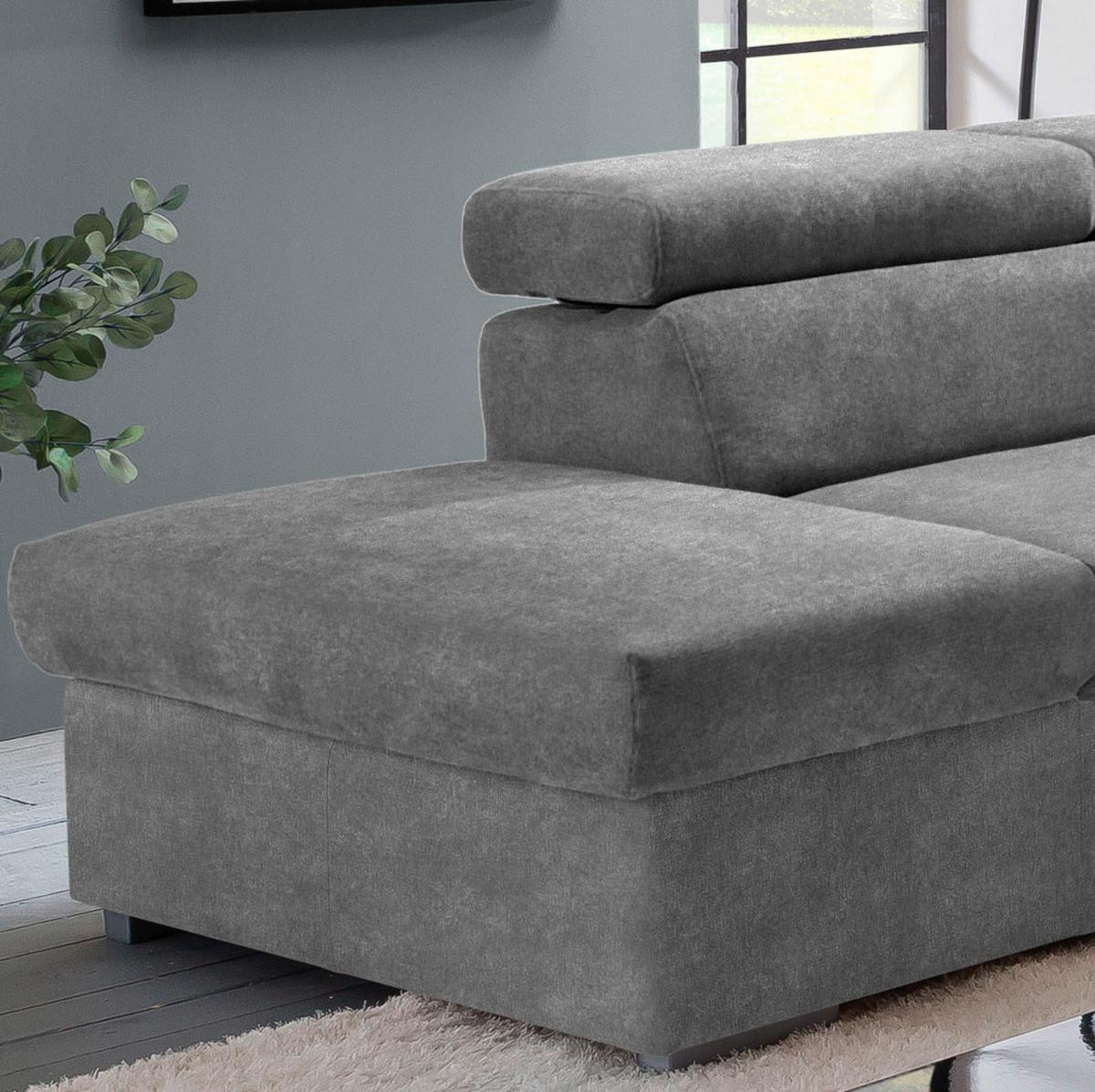 Sedacia súprava MILLA sivá ľavý roh - sivá, Basics, drevo/textil (217/252cm)