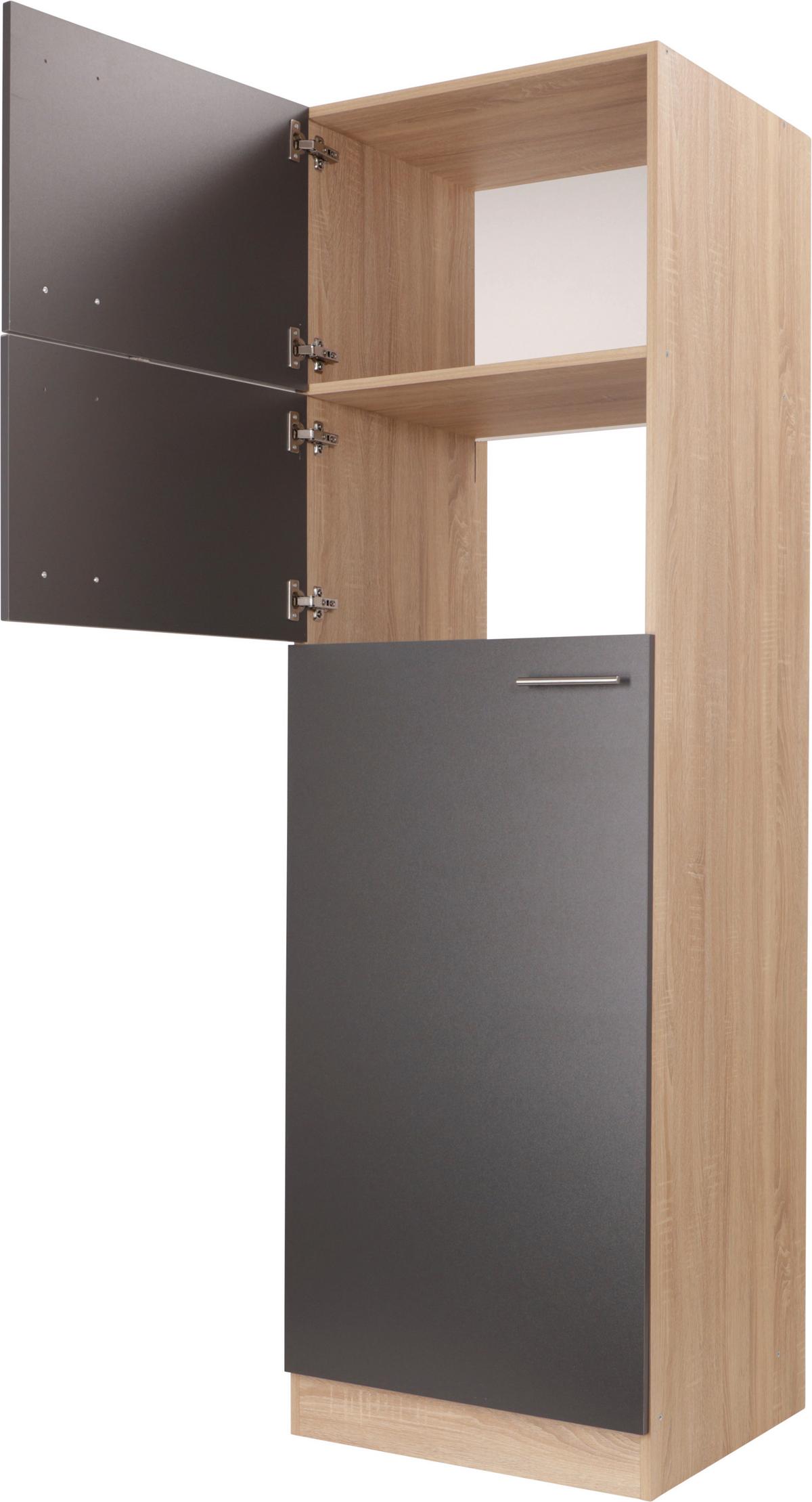 Geräteumbauschrank Merle Grau, Eiche Dekor B:60cm - Eichefarben/Grau, Basics, Holzwerkstoff (60/200/60cm) - Respekta