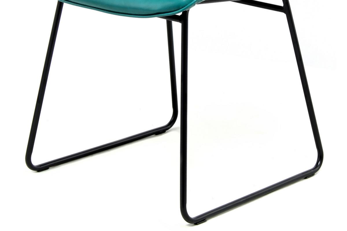 Schalenstuhl Cora Petrol 2er-Set - Blau/Petrol, MODERN, Leder/Metall (49,5/81/64,5cm) - Kayoom