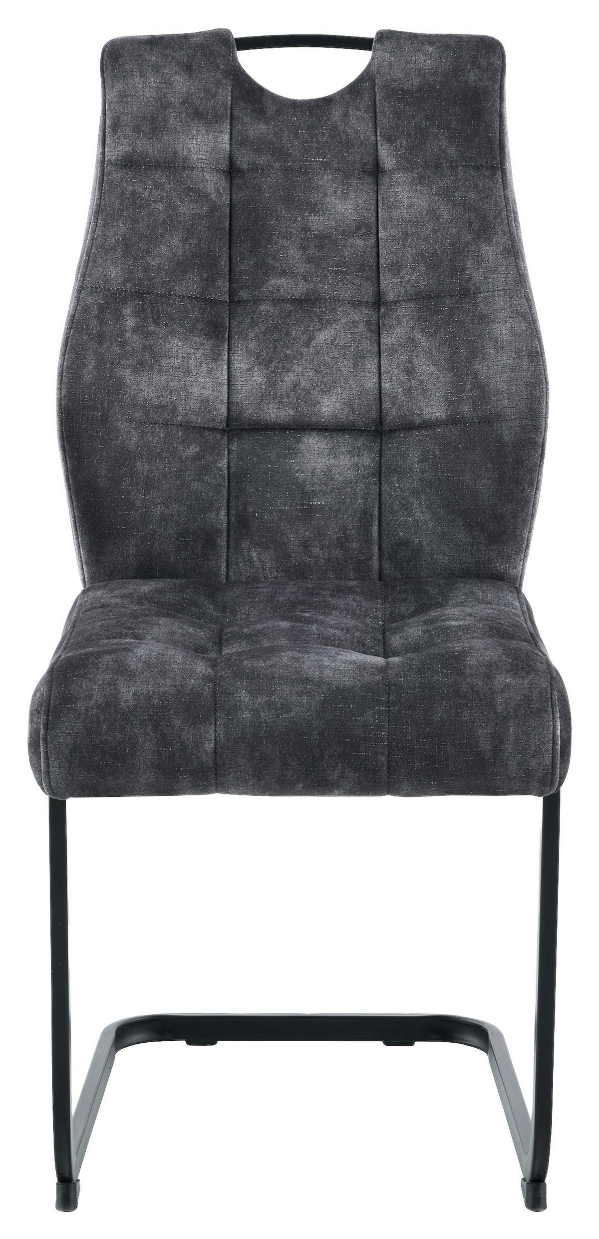 Szánkótalpas Szék Emília - fekete/antracit, Konventionell, textil/fém (43/95/61cm)