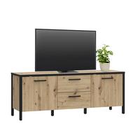 TV komoda Kirikus, š: 140cm - černá/dub artisan, Lifestyle, kompozitní dřevo (139,8/54,3/40,2cm) - Mömax