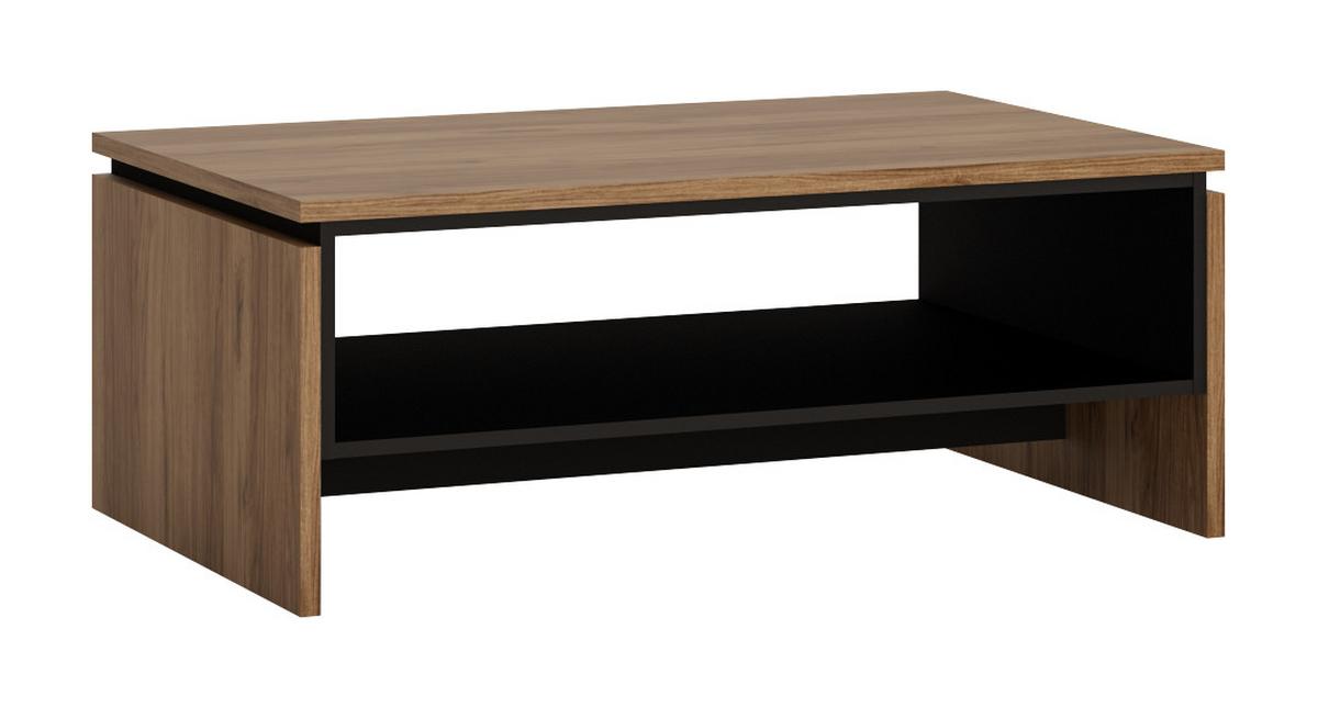 Couchtisch Brolo Catania Eiche Schwarz B: 106,9 Cm - Eichefarben/Schwarz, MODERN, Holzwerkstoff (106,9/42,8/70cm)