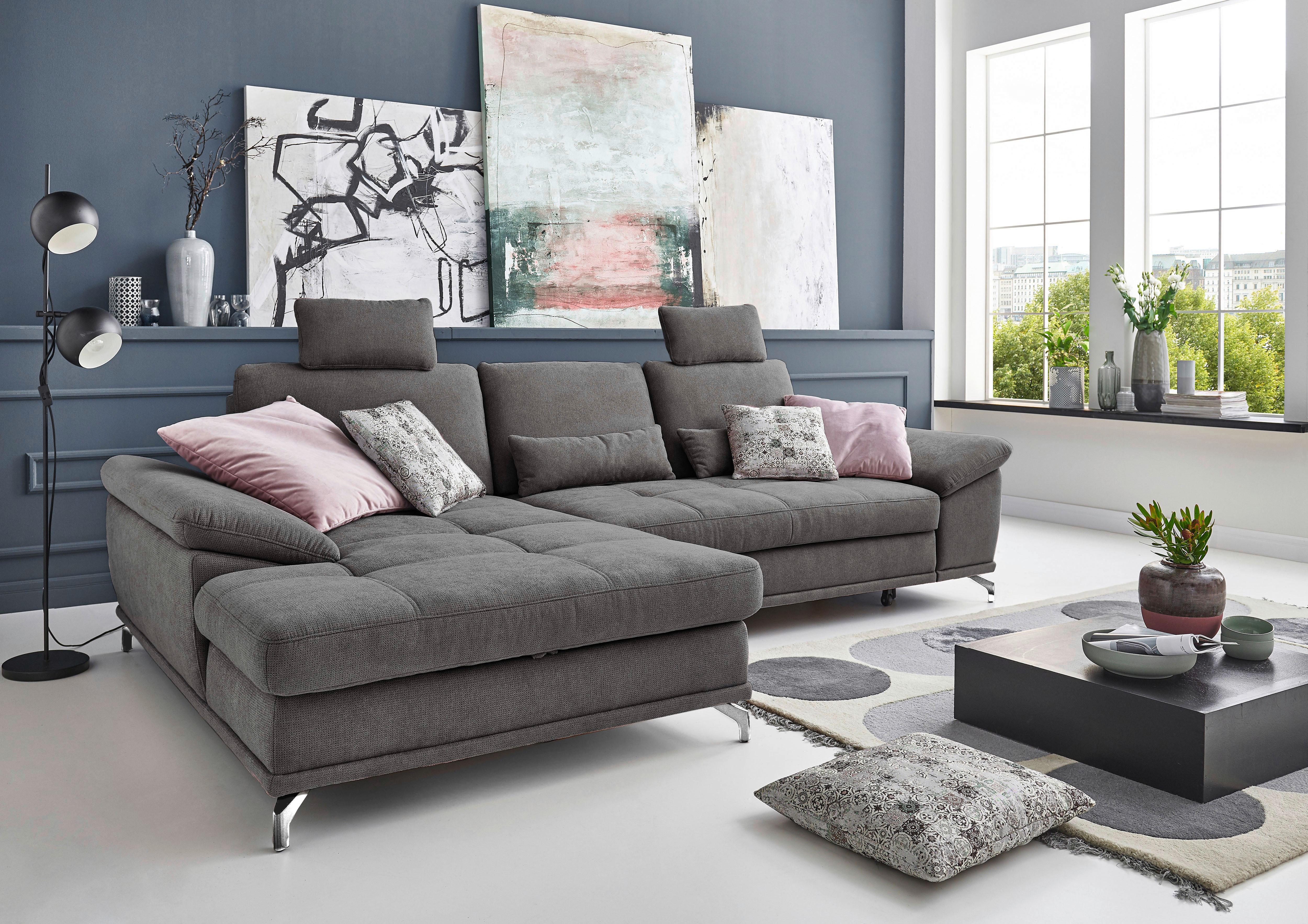 ECKSOFA Costello Grau S: 176x301cm - Silberfarben/Grau, KONVENTIONELL, Textil (176/301cm) - Sit & More