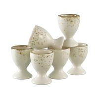 Eierbecherset, 6tlg. Steinzeug, creme - Creme, Basics, Keramik (5,5/7cm) - Creatable