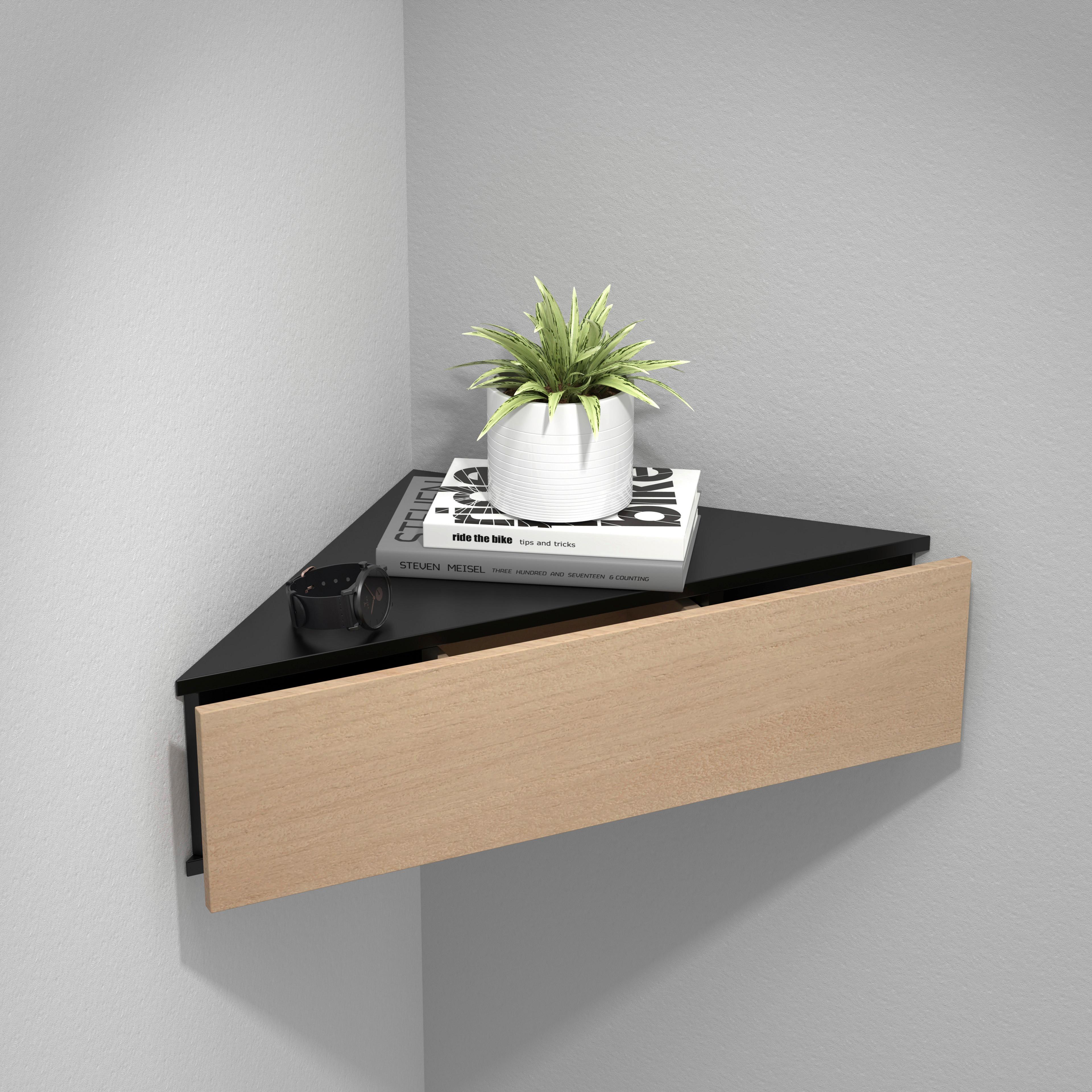 Nachkästchen Schwarz/ Honigeiche H: 15 Cm Usal S - Honigeiche/Schwarz, MODERN, Holzwerkstoff (60/15/42,4cm) - MID.YOU