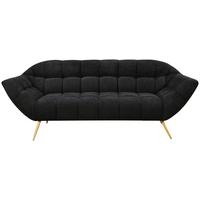 3-sitzer-sofa Janine Schwarz B: 220 Cm - Goldfarben/Schwarz, Design, Holz/Textil (220/85/85cm) - Livetastic