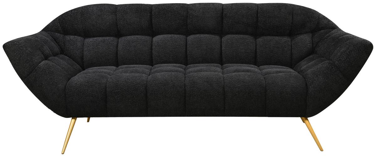 3-sitzer-sofa Janine Schwarz B: 220 Cm - Goldfarben/Schwarz, Design, Holz/Textil (220/85/85cm) - Livetastic